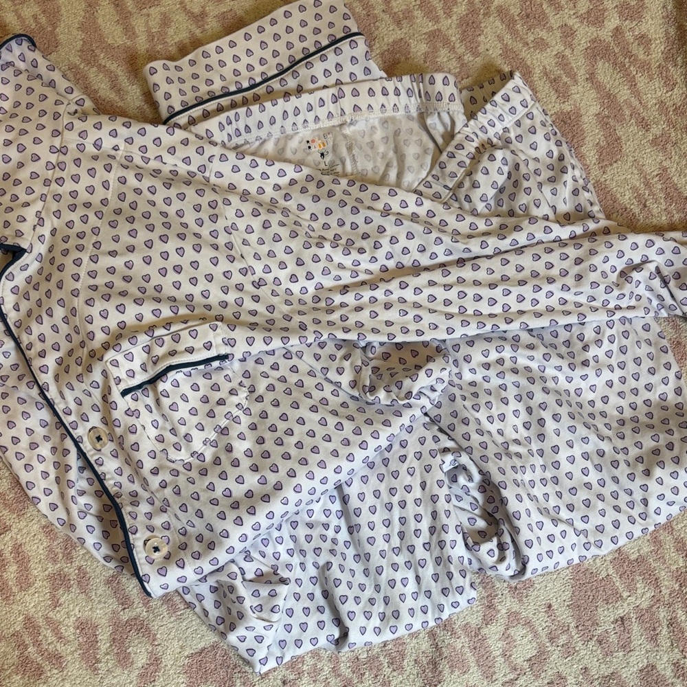 Roller Rabbit Pima cotton Lavender Heart Print Pajama Set